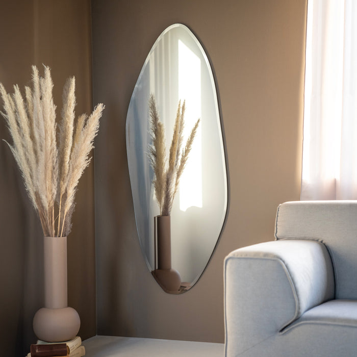 By-Boo Organische Spiegel Gem randloos, 150 x 60cm - Transparant - Passpiegel - Japandi