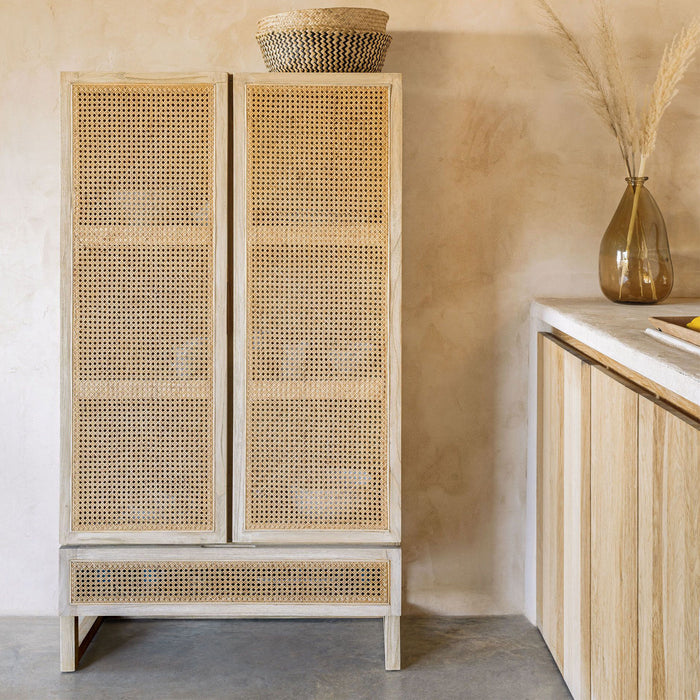 Kave Home Opbergkast Rexit Webbing, 160 x 90cm - Naturel