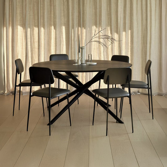 Ethnicraft Ronde Eettafel Mikado Gevernist Eikenhout, 150cm