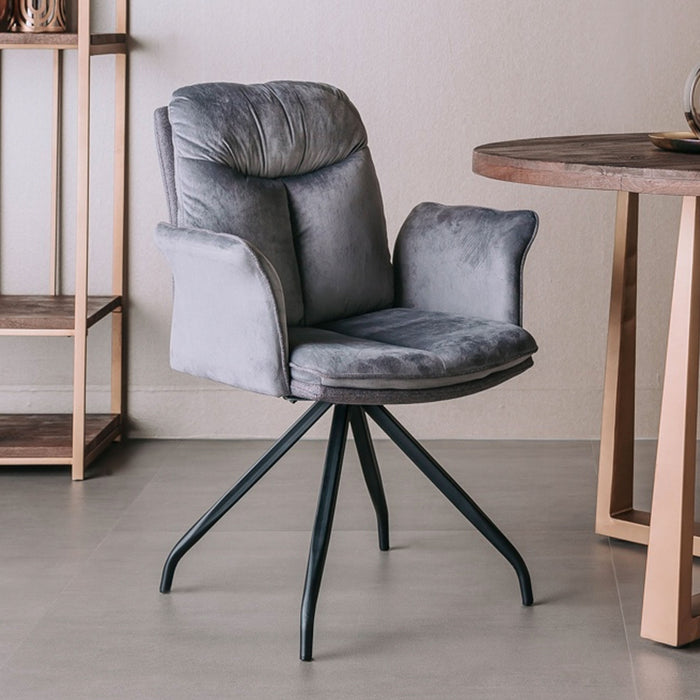 Tower Living Eetkamerstoel Rota, Draaibaar, met armleuning - Velvet