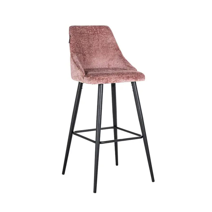 Richmond Barstoel Brooke Chenille - Roze (zithoogte 78cm)