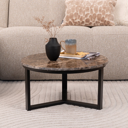 Livingfurn Ronde Salontafel Senna Marmer - Bruin