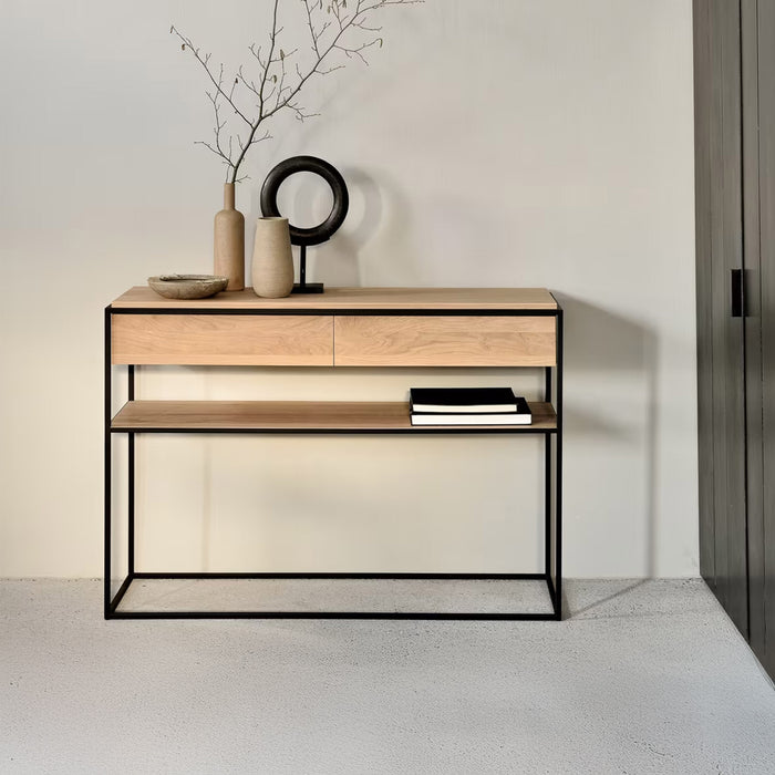 Ethnicraft Sidetable Monolit Eikenhout, 122cm