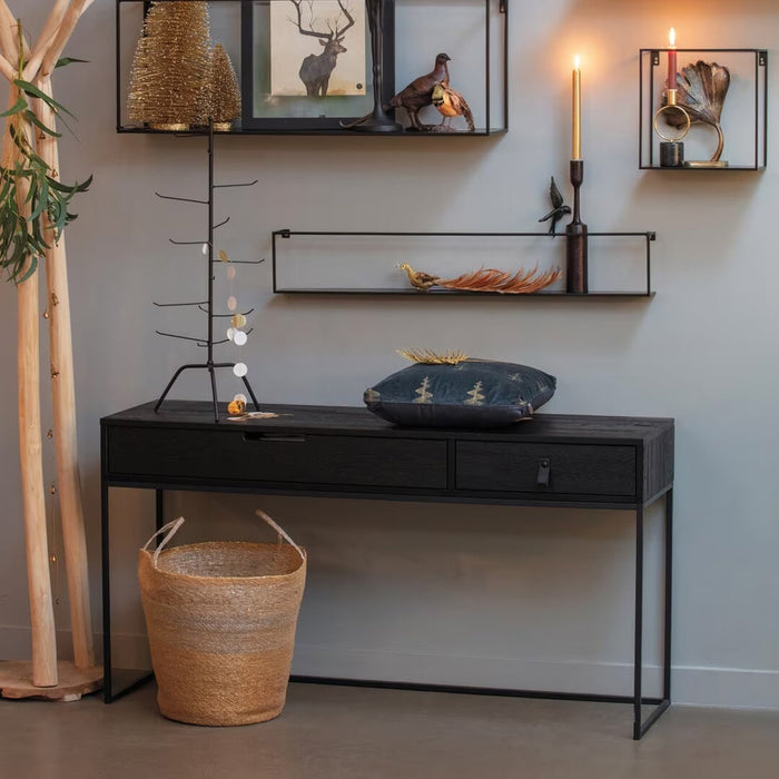 WOOOD Sidetable Silas 140cm - Zwart