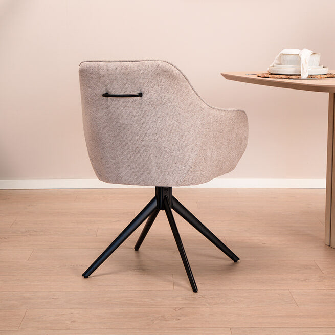 Livingfurn Draaibare Eetkamerstoel 'Thomas' Stof - ThatLyfeStyle