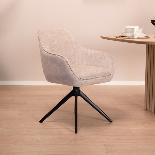Livingfurn Draaibare Eetkamerstoel 'Thomas' Stof - ThatLyfeStyle