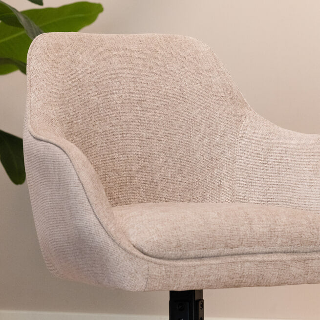 Livingfurn Draaibare Eetkamerstoel 'Thomas' Stof - ThatLyfeStyle