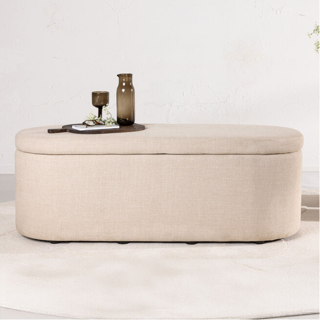 Nohr Poef 'Signilda' 130cm, kleur Off White - ThatLyfeStyle