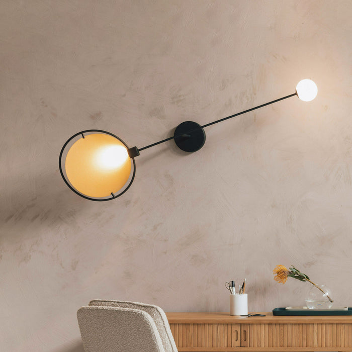 Zuiver Wandlamp Sirius 125cm breed - Zwart/Goud