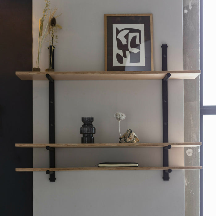 Zuiver Wandplank Bundy Met 3 planken - Naturel/Zwart