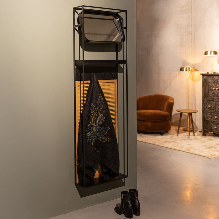 Dutchbone Kapstok Langres met spiegel, 165 x 53cm - Naturel - Passpiegel