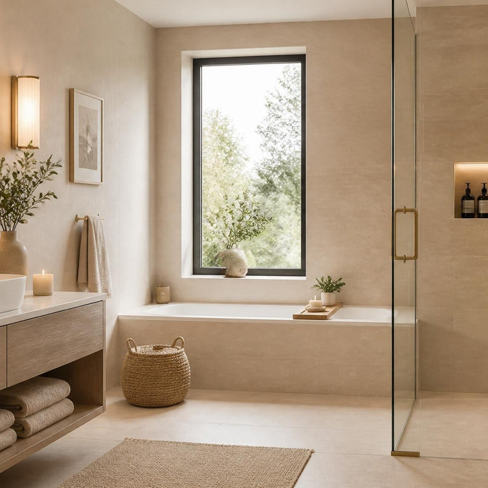 Beige badkamer