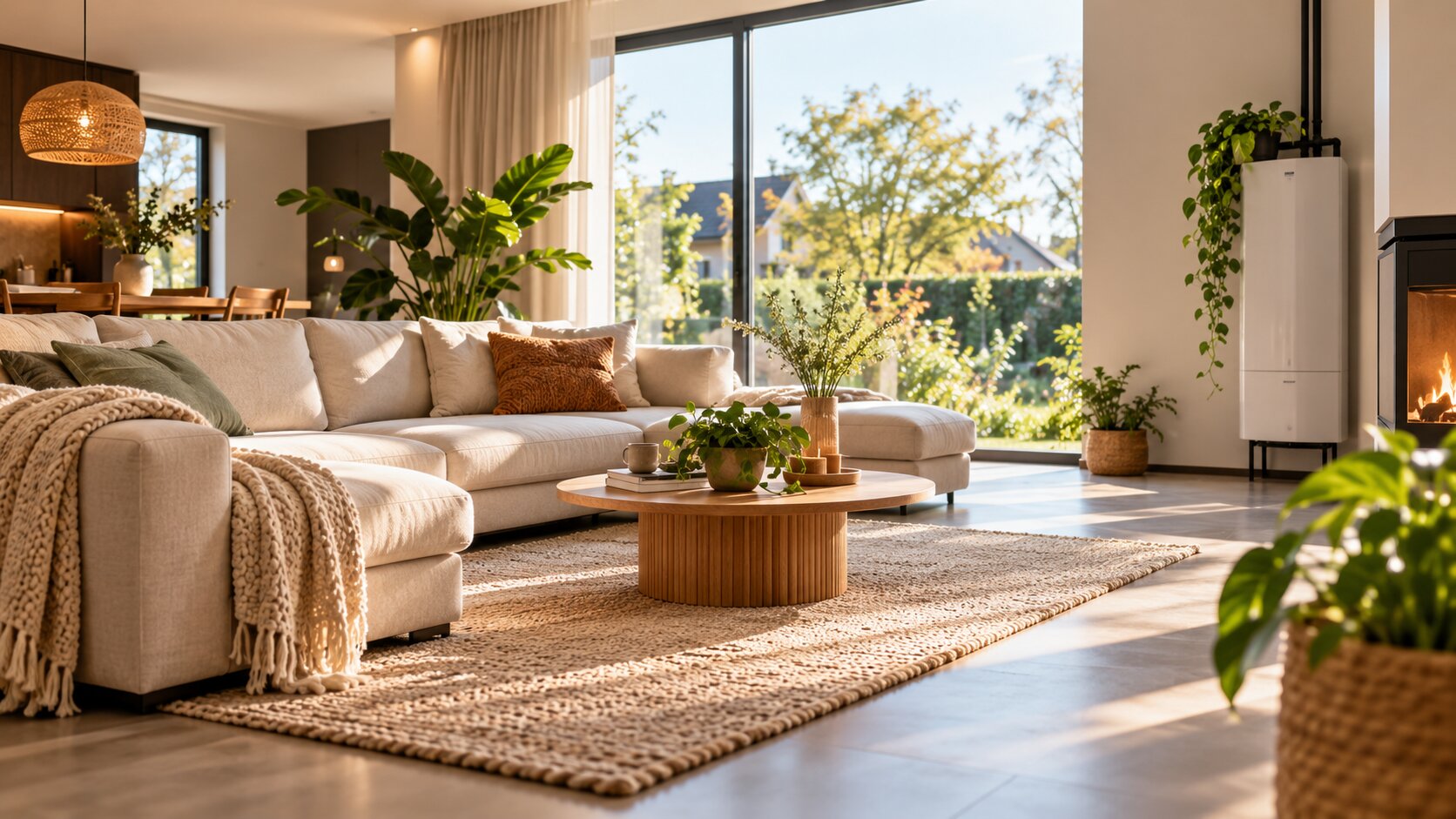 Comfortabele woonkamer met een gezond en aangenaam binnenklimaat