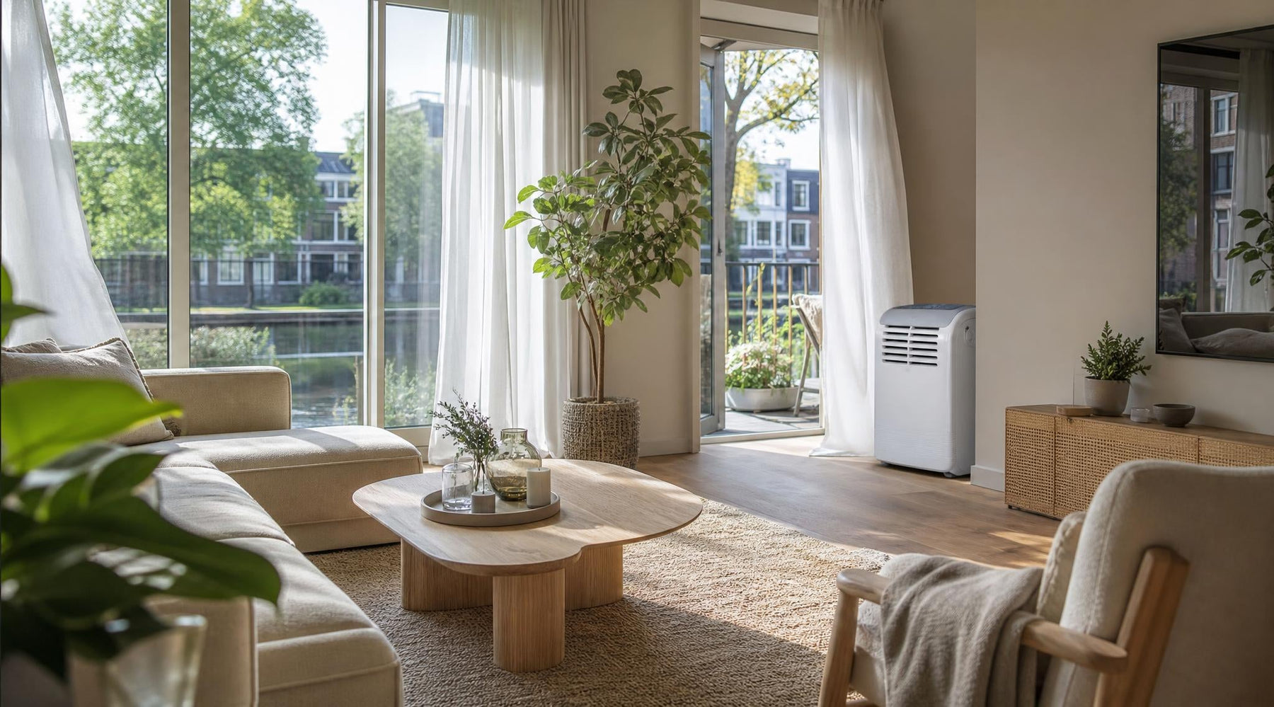 Comfortabele woonkamer met verkoeling en natuurlijke ventilatie