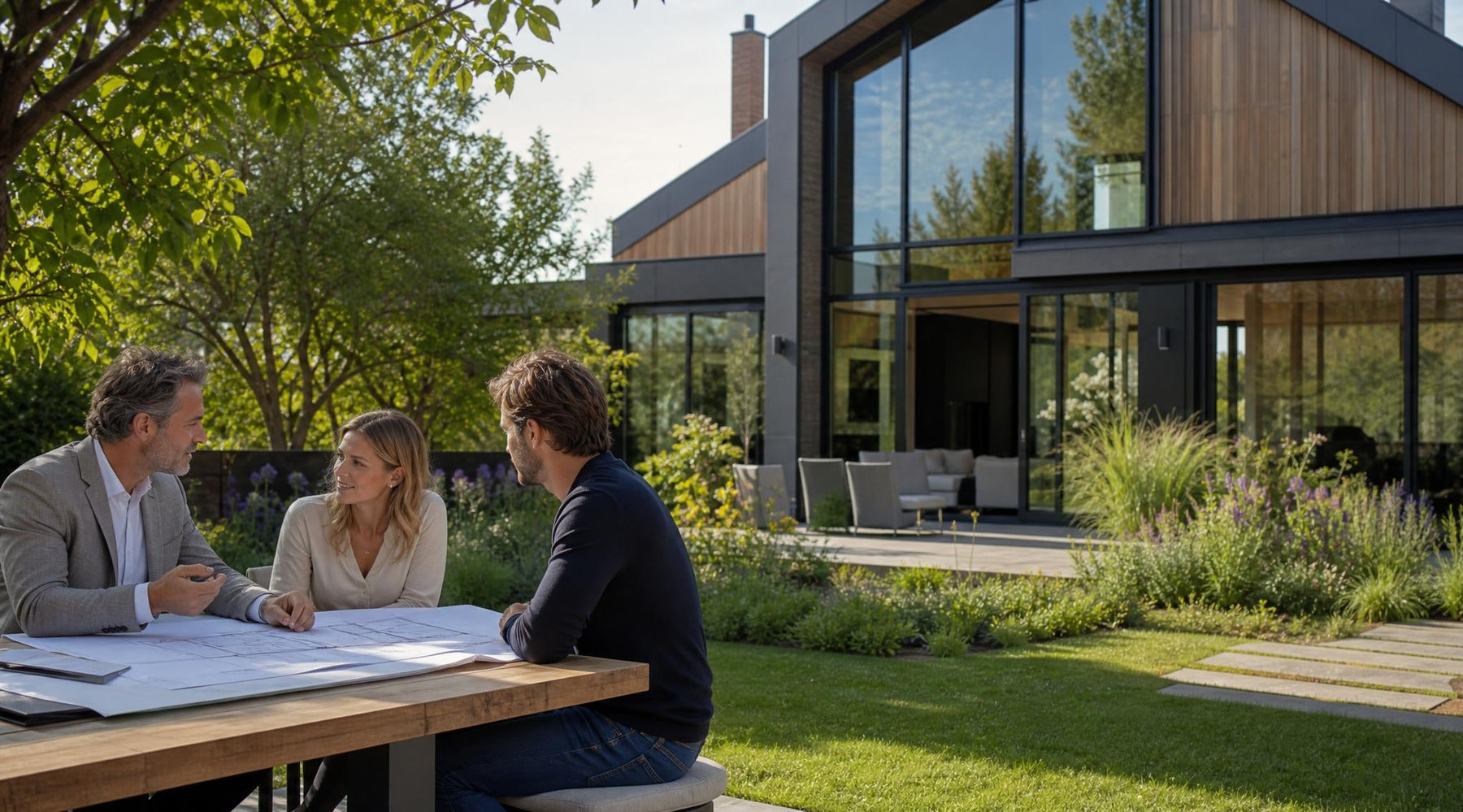 Maatwerk woning met moderne architectuur en duurzame materialen tijdens het ontwerp- en bouwproces