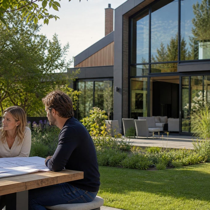 Maatwerk woning met moderne architectuur en duurzame materialen tijdens het ontwerp- en bouwproces
