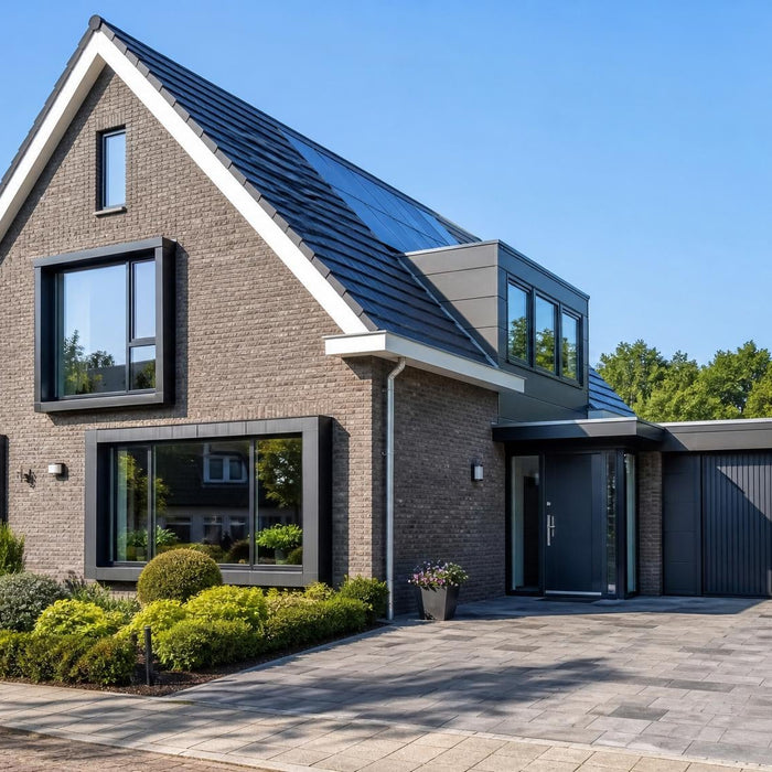 Moderne woning met nieuwe kunststof kozijnen en HR++ glas voor betere isolatie en een stijlvolle uitstraling
