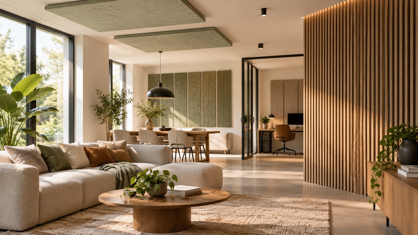 Stijlvolle akoestische wandpanelen in een modern interieur