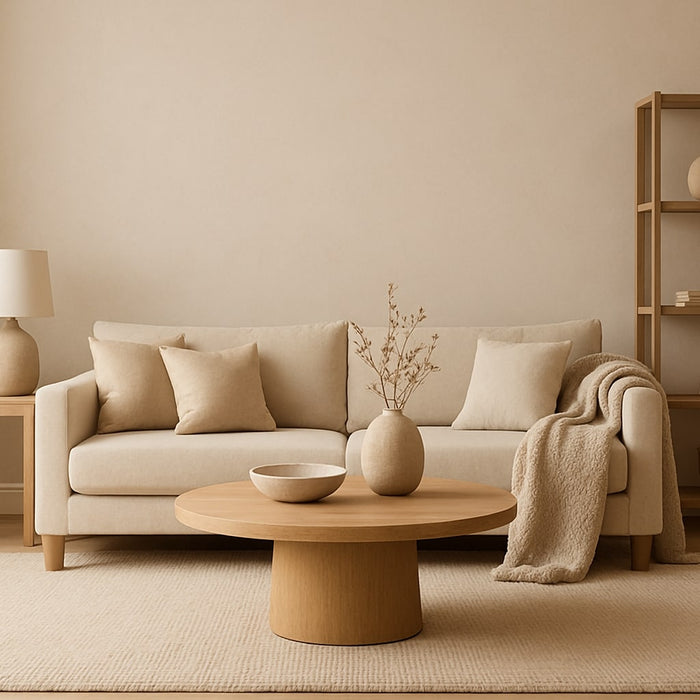 beige inrichting woonkamer