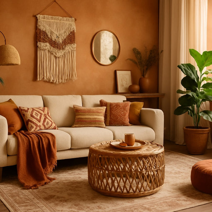 bohemian inrichting woonkamer