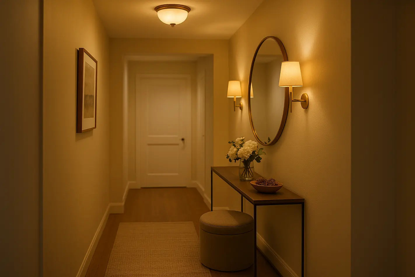 donkere ingerichte hal