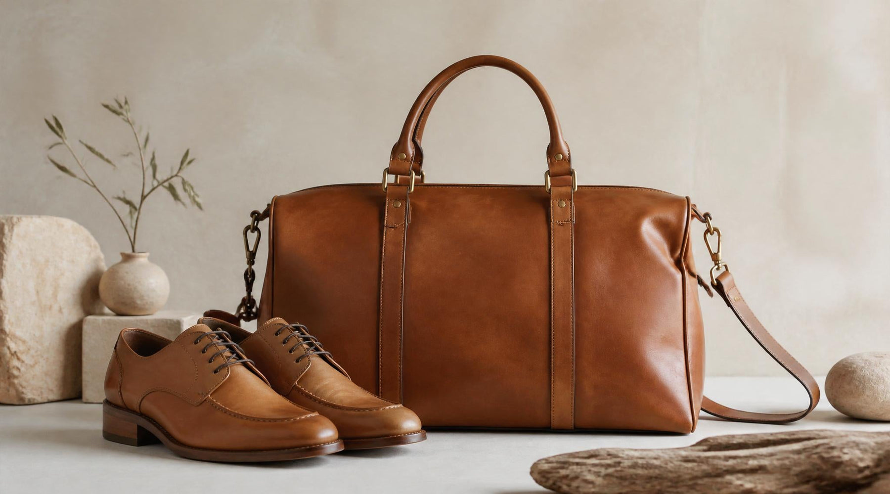 duurzaam leer tas en schoenen van hoge kwaliteit