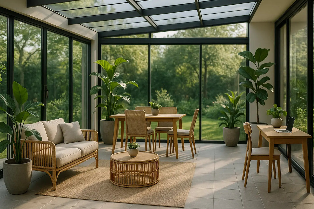 Glazen tuinkamer inrichten | Gids met indelingen & meubels