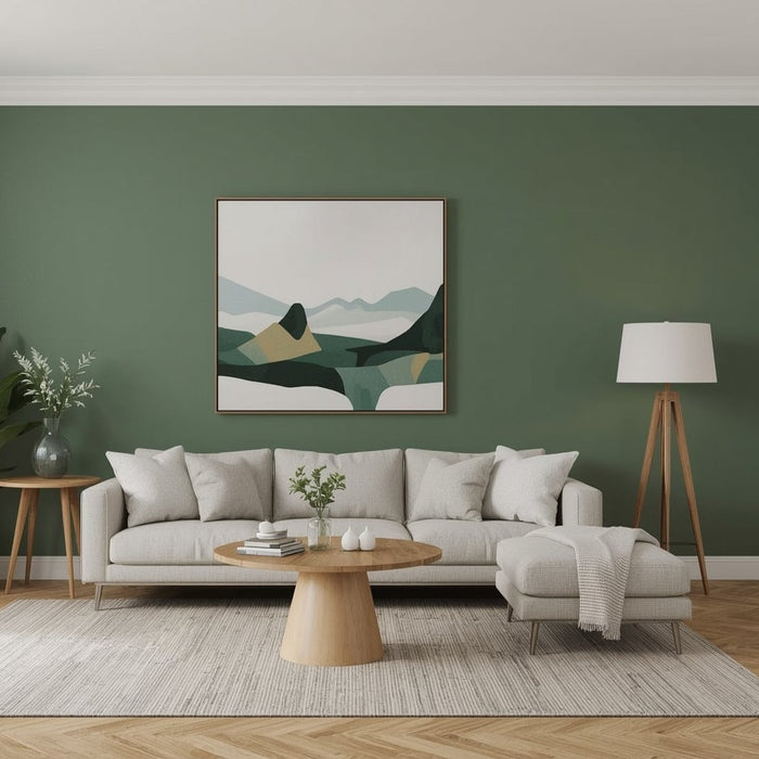 groene muur woonkamer