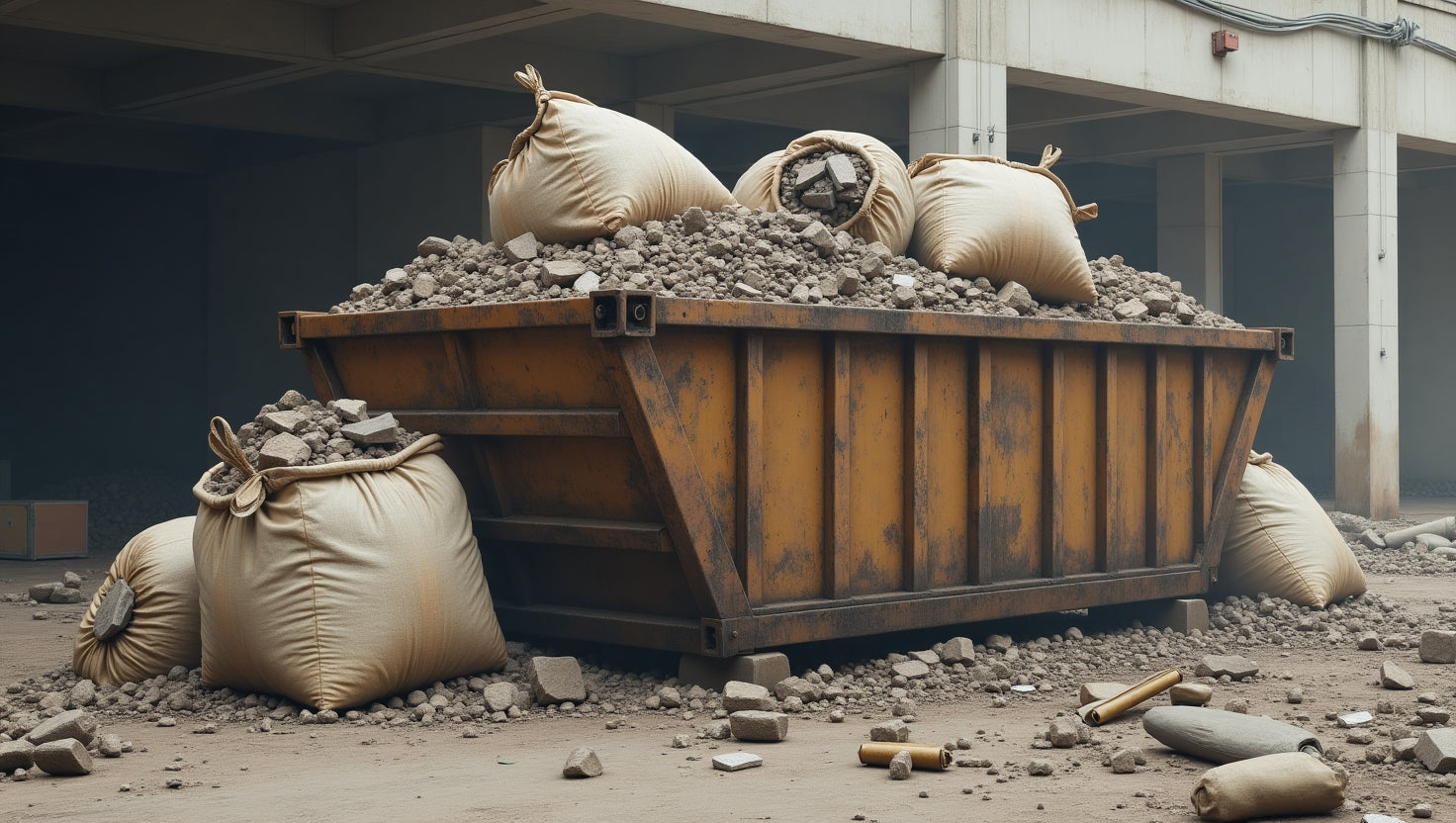 grofvuil container verbouwing
