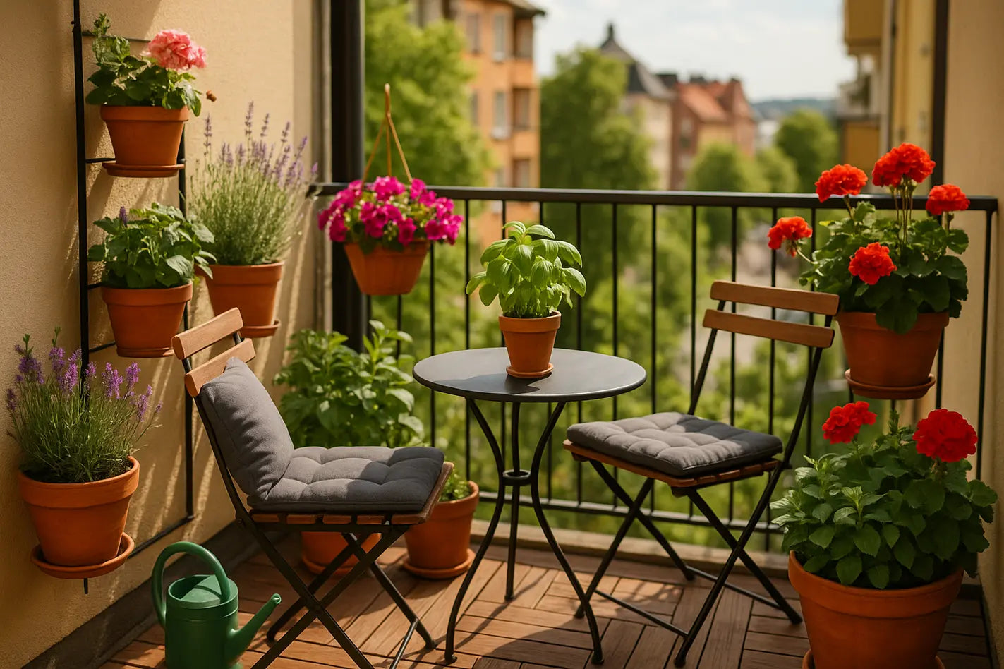 ingericht balkon met planten