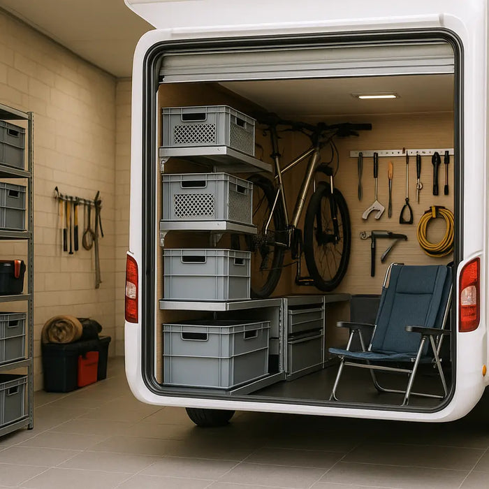 ingerichte camper garage