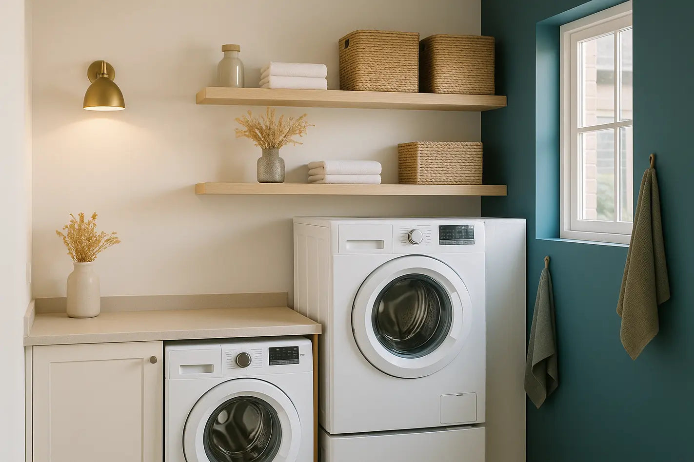 ingerichte wasruimte in de bijkeuken