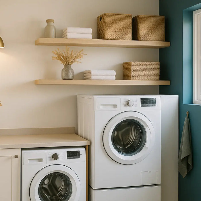 ingerichte wasruimte in de bijkeuken