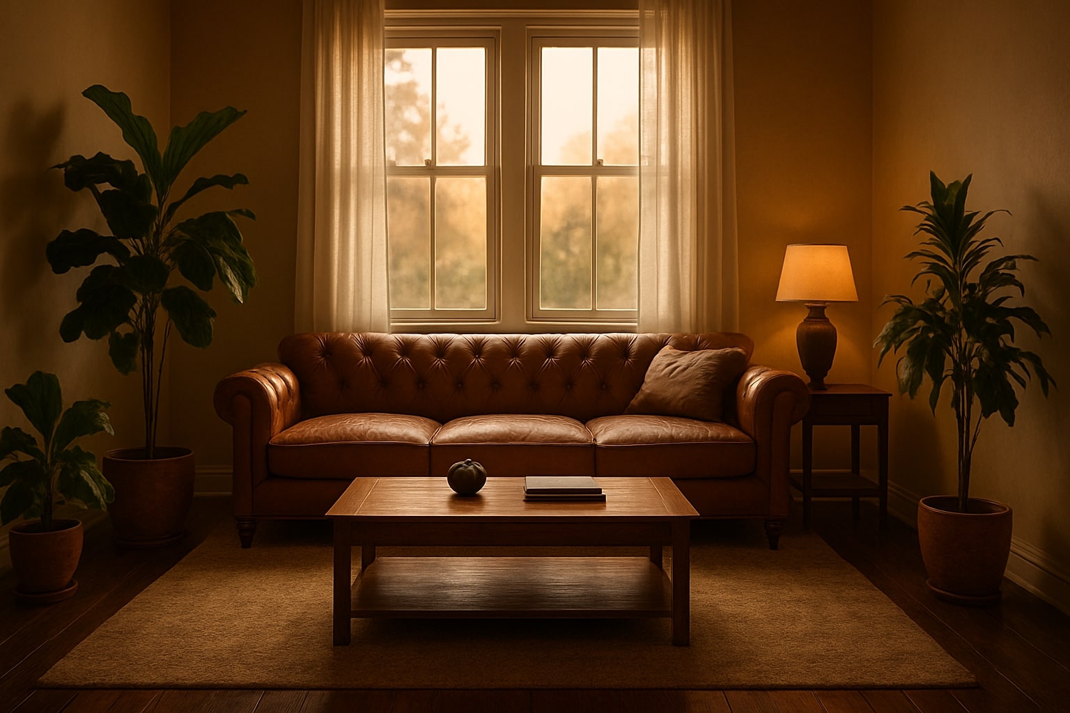 inrichting woonkamer donkere vloer