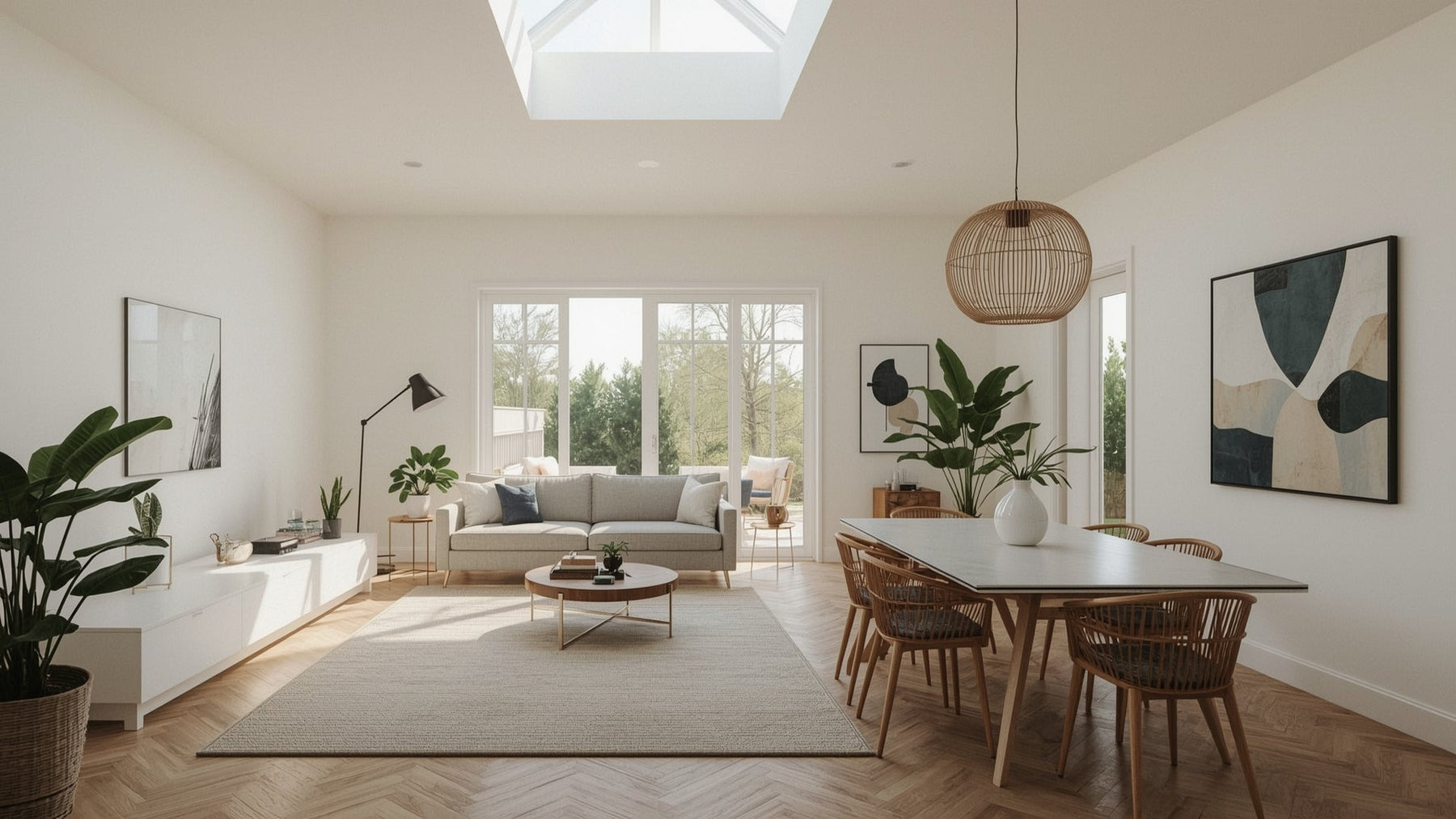 inrichting woonkamer hoog plafond