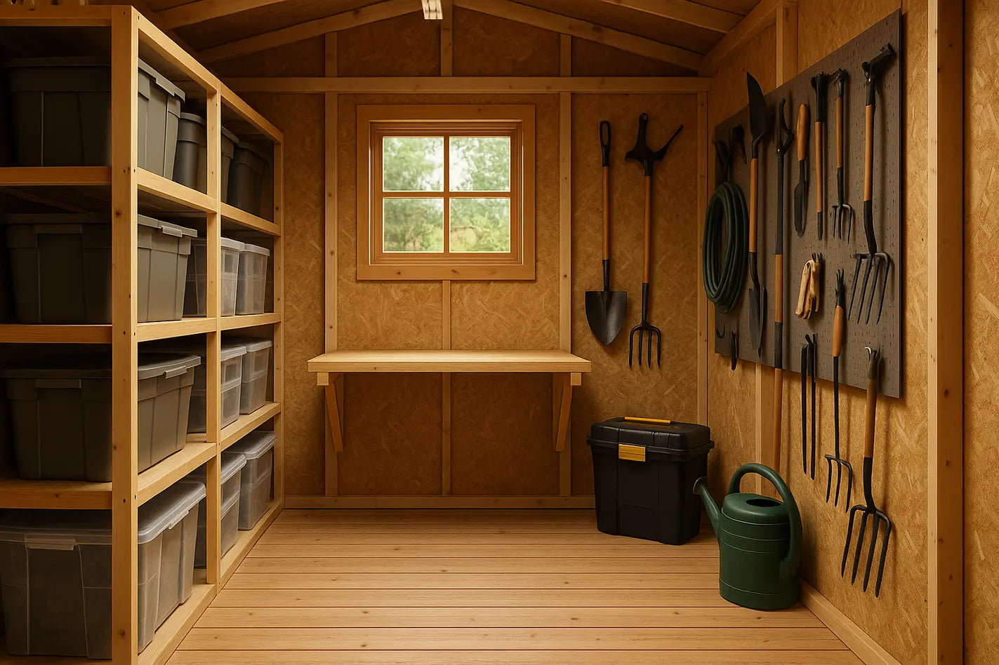 kleine ingerichte schuur