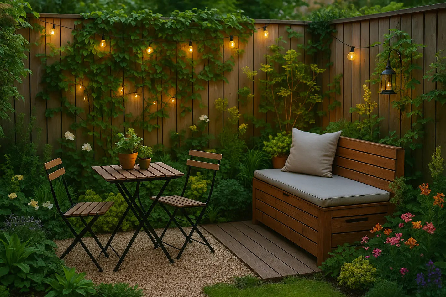 kleine ingerichte tuin