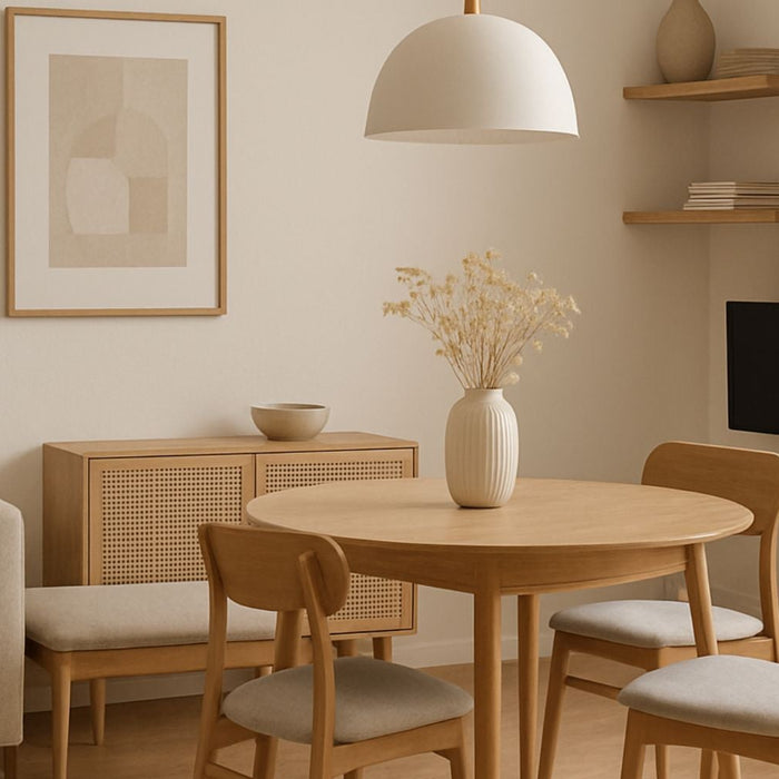 kleine woonkamer inrichten met eettafel