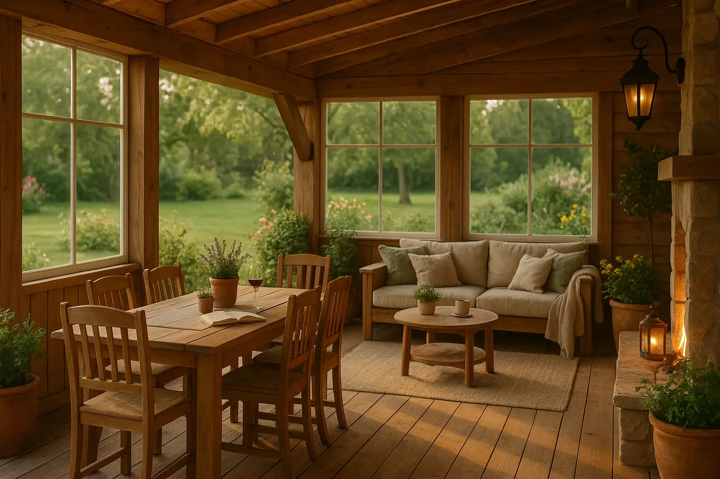 landelijk ingerichte veranda