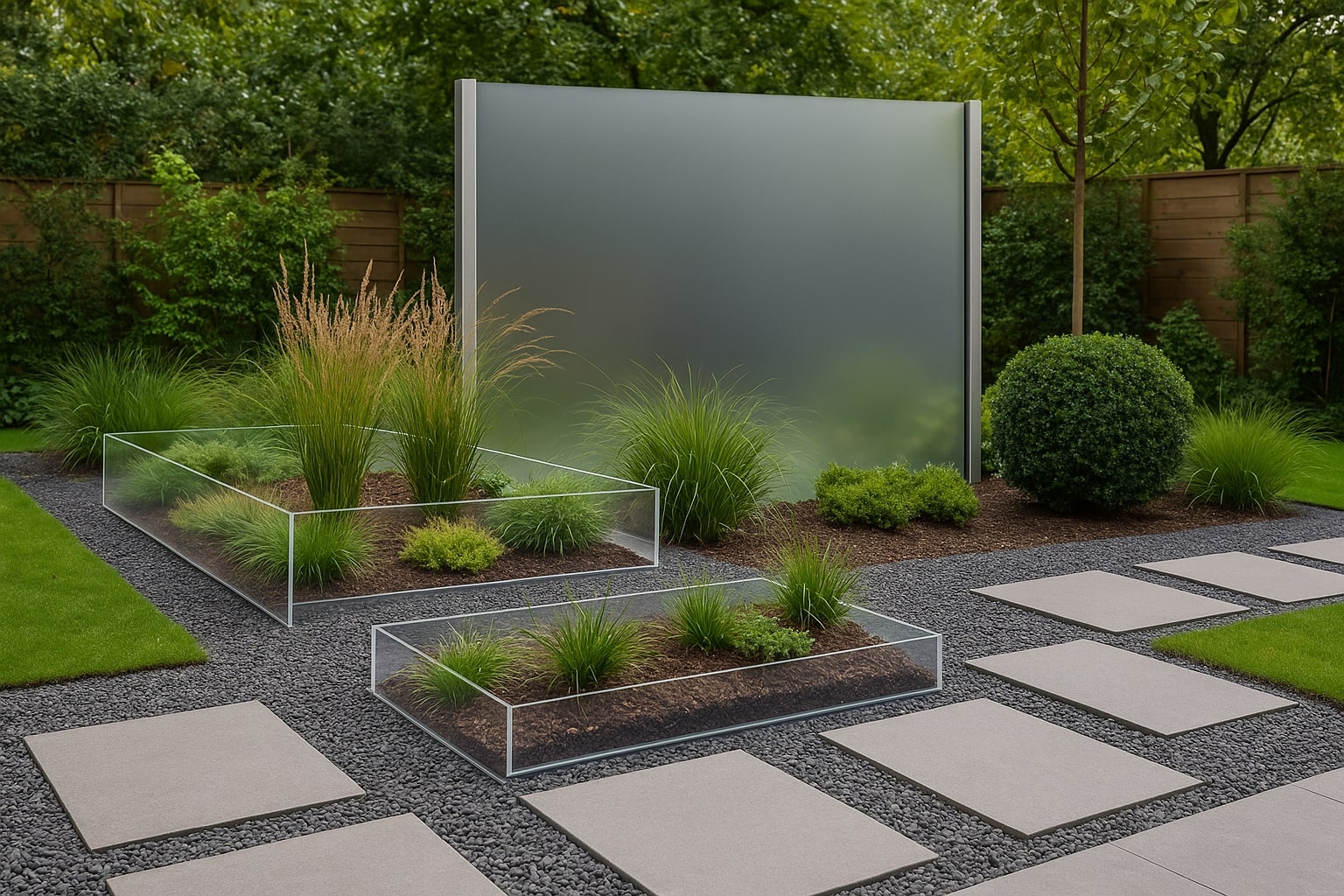 moderne tuin make over met plexiglas