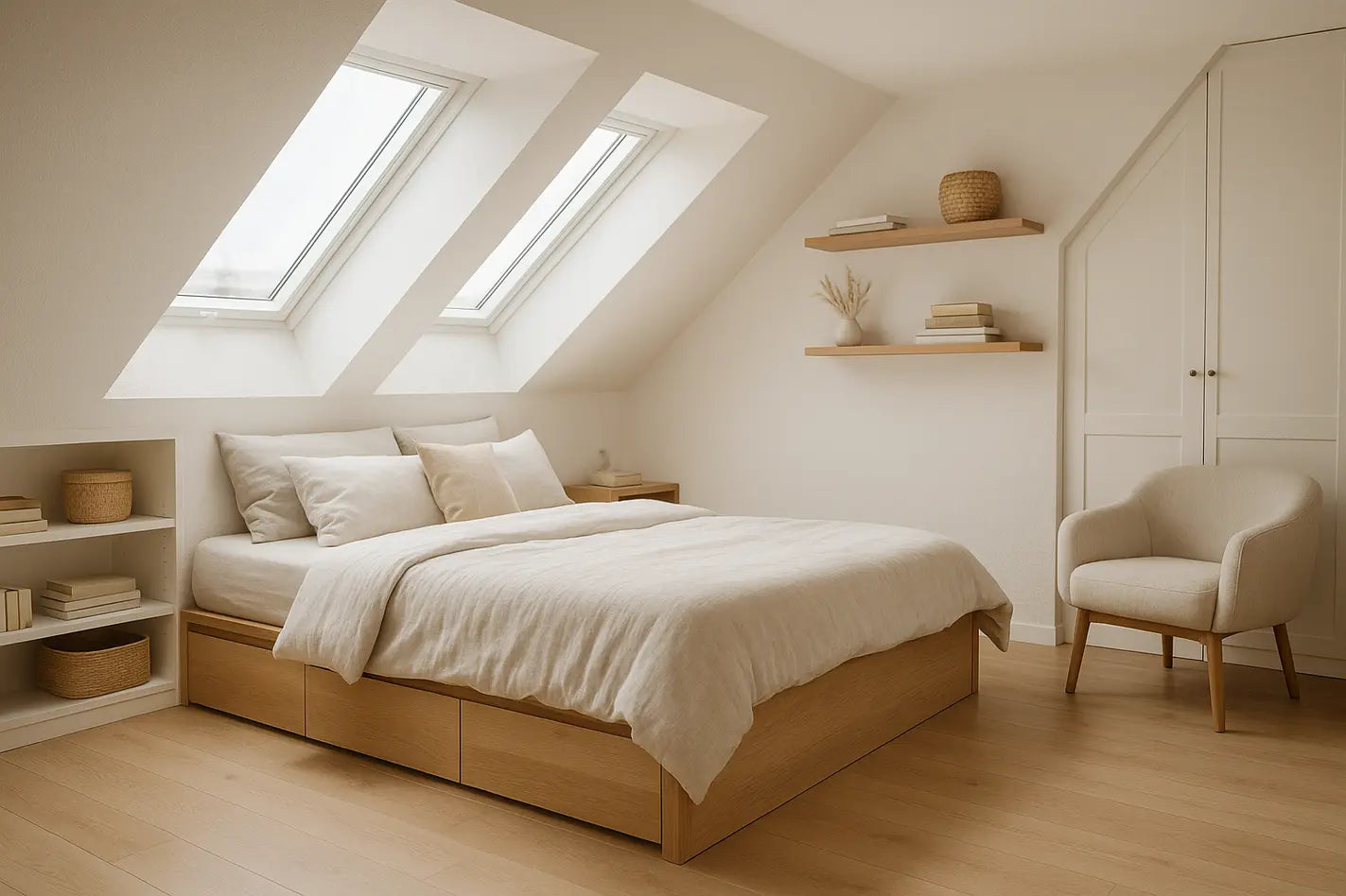 slaapkamer inrichten met schuin dak
