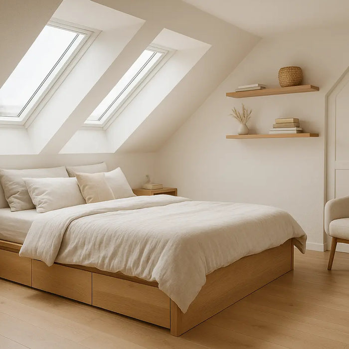 slaapkamer inrichten met schuin dak