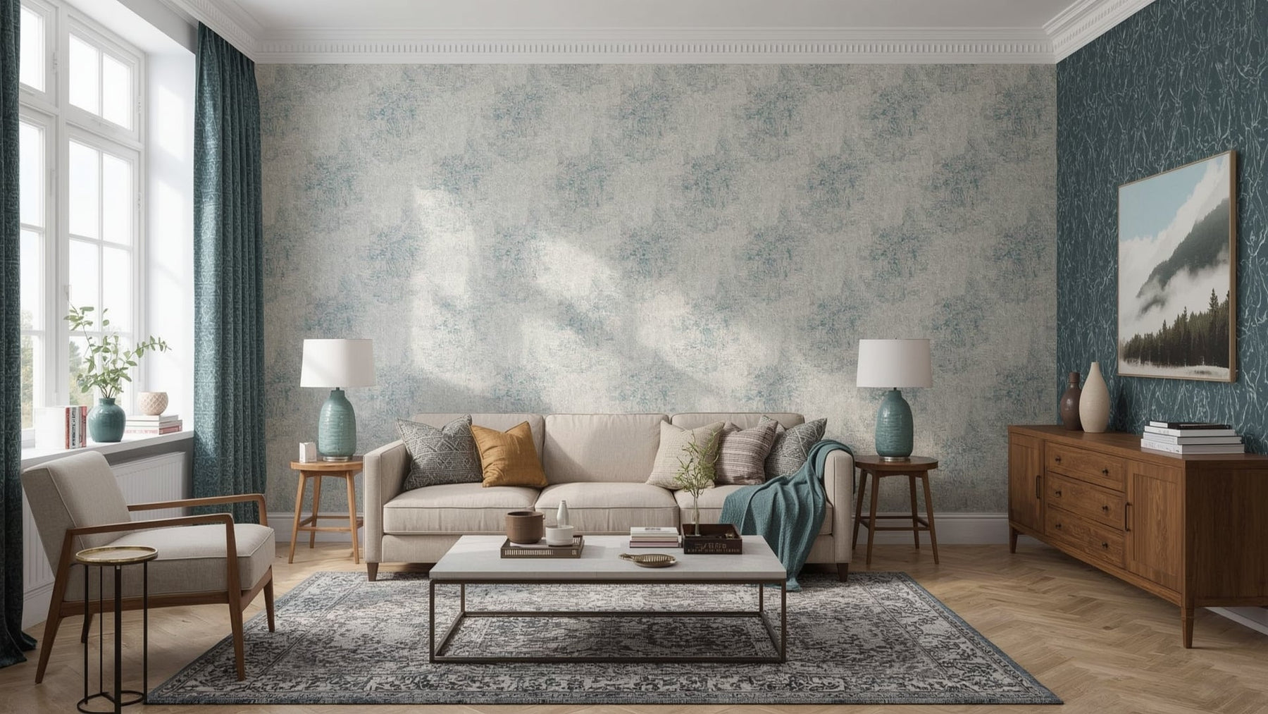 woonkamer behang inspiratie