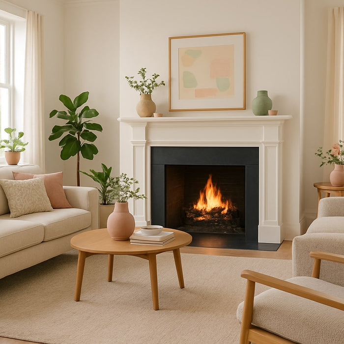 woonkamer met openhaard