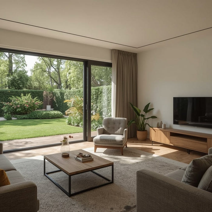 woonkamer met schuifpui