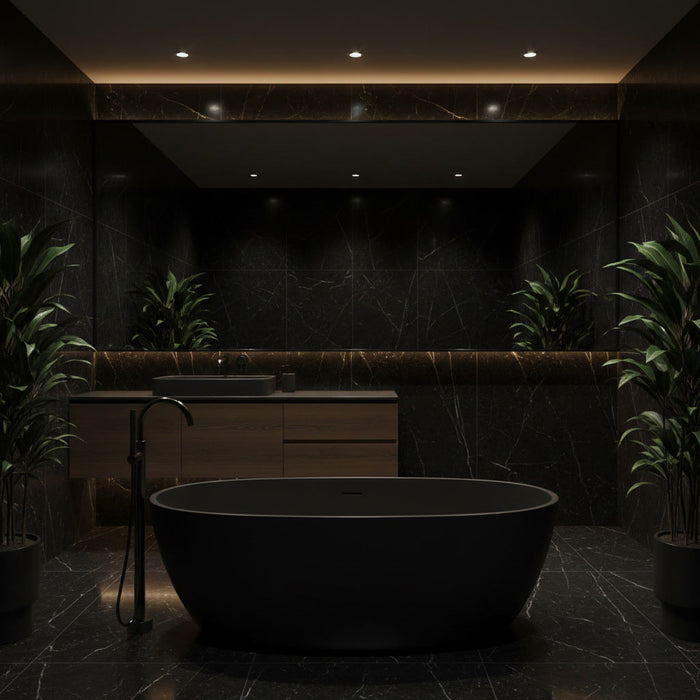 zwart badkamer stijlvolle spa