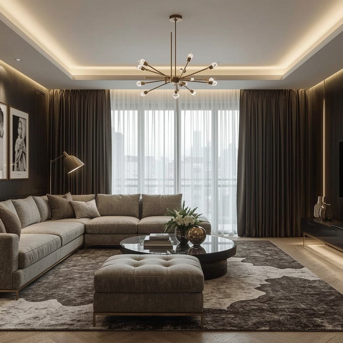 zwart goud interieur in de woonkamer