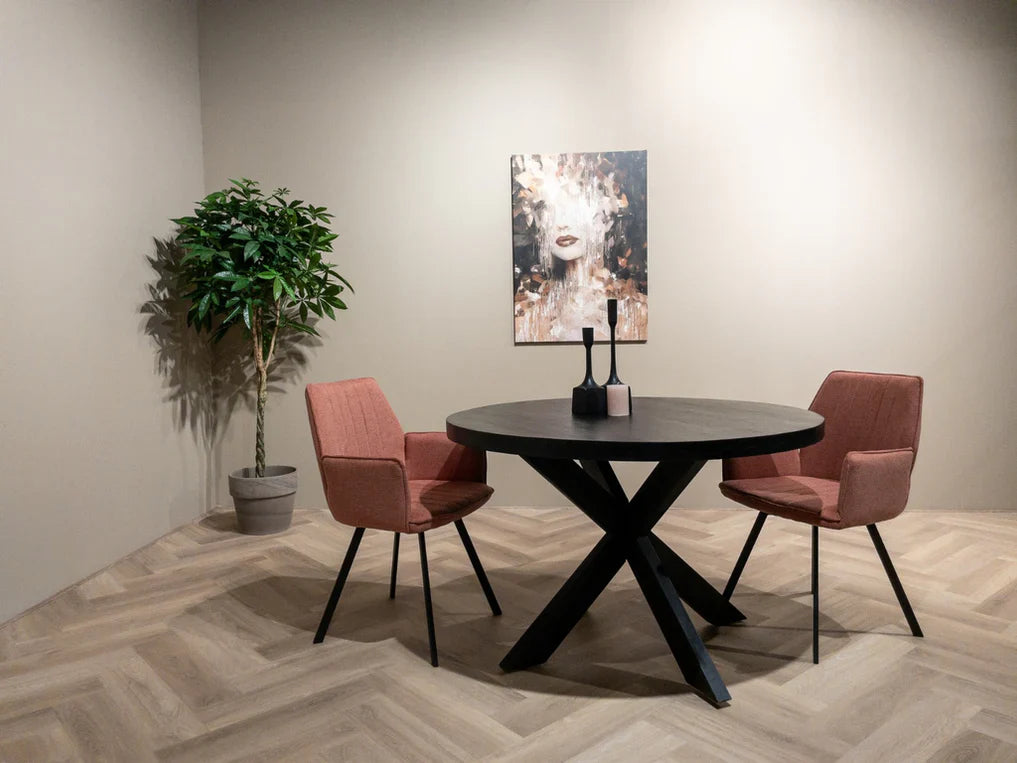 Zwarte ronde eettafels