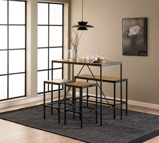 Bendt Bartafel set Deryk Eikenlook, Met 2 barstoelen en bankje - Naturel - ThatLyfeStyle
