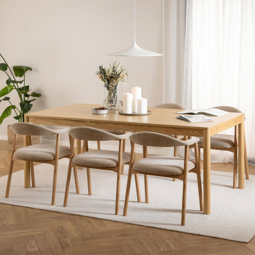 Bendt Uitschuifbare Eettafel Jerad Eiken, 200/250/300 x 100cm - Naturel - Japandi